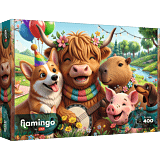 Puzzle 400 el. Flamingo by Trefl, Urodzinowa ekipa - opakowanie 