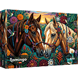 Puzzle 400 el. Flamingo by Trefl, Kwiecisty galop - opakowanie 