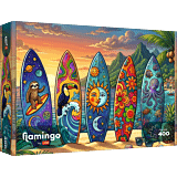 Puzzle 400 el. Flamingo by Trefl, Letnia przygoda na fali - opakowanie 