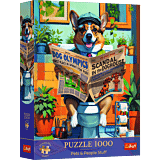 Puzzle Premium Plus Quality Pets & People Stuff 1000 el. Corgi w Toalecie - opakowanie