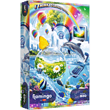 Puzzle 600 el. Flamingo by Trefl, Internetowy chaos Y2K - opakowanie 
