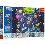 Puzzle UFT Rodzina Treflików 100 el. Robobot w kosmosie - opakowanie