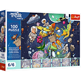 Puzzle UFT Rodzina Treflików 100 el. Wujcio w kosmosie - opakowanie