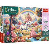Puzzle Rodzina Treflików, Inspired By Fantasy 100 el. Jednorożec w słodyczolandii - opakowanie 