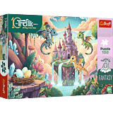 Puzzle Rodzina Treflików, Inspired By Fantasy 100 el. Rycerz Treflik i smoki - opakowanie 