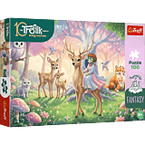 Puzzle Rodzina Treflików, Inspired By Fantasy 100 el. Zwierzęta z magicznego lasu - opakowanie 