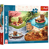 Puzzle 300 el. Cztery pory roku z kapibarami - opakowanie