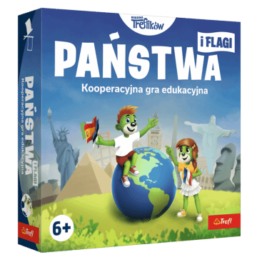 Gra edukacyjna Państwa i flagi, Rodzina Treflików - opakowanie 