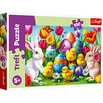 Puzzle 100 el. Wielkanocna łąka