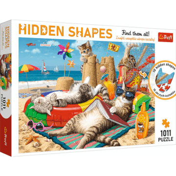 Kocie wakacje - Hidden Shapes Puzzle Trefl