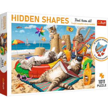 Puzzle Hidden Shapes 1011 el. Kocie wakacje - opakowanie 