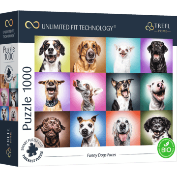 Opakowanie puzzli Funny dogs faces z serii Trefl Prime 