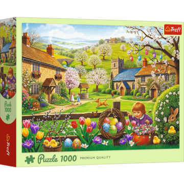 Puzzle 1000 el. Poszukiwanie wielkanocnych jajek - opakowanie 