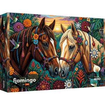 Puzzle 400 el. Flamingo by Trefl, Kwiecisty galop - opakowanie 