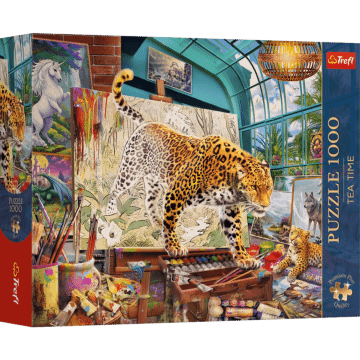 Puzzle Premium Plus Quality 1000 el. Tea Time: Lamparty w pracowni malarskiej - opakowanie 