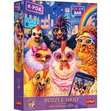 Puzzle Premium Plus Quality Pets & People Stuff 1000 el. Selfie z kurami - opakowanie 