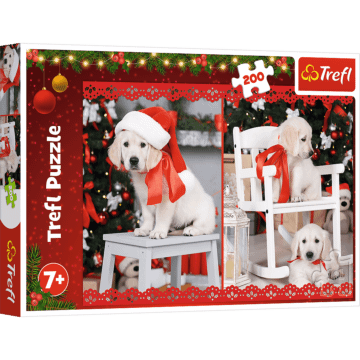 Puzzle 200 el. Świąteczny Labrador - opakowanie 