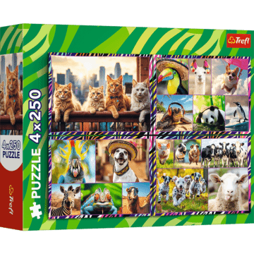 Puzzle 4 x 250 el. Funny animals