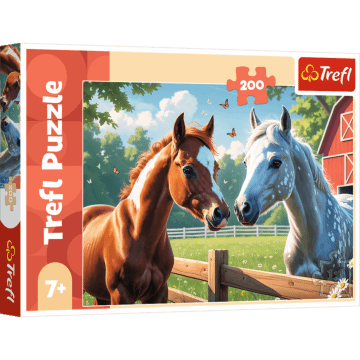 Puzzle 200 el. Konie na polanie