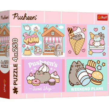 Puzzle Pusheen 4 x 250 el. Poznajcie Pusheena