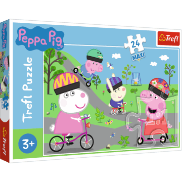 Aktywny dzień Świnki peppy Puzzle 24 Maxi Trefl zdjęcie 1