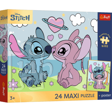 Puzzle Premium Plus Kids 24 Maxi, Lilo & Stitch - Marzenia Lilo i Stitcha + kolekcjonerski plakat - opakowanie 