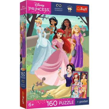 Puzzle Premium Plus Kids UFT, Disney 160 el. Czarujące przyjęcie + kolekcjonerski plakat - opakowanie 