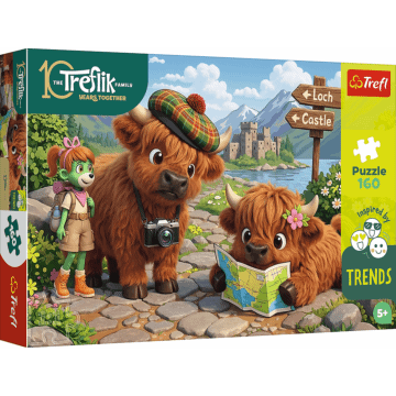 Puzzle Rodzina Treflików, Inspired By Trends 160 el. Urocza Krówka - opakowanie