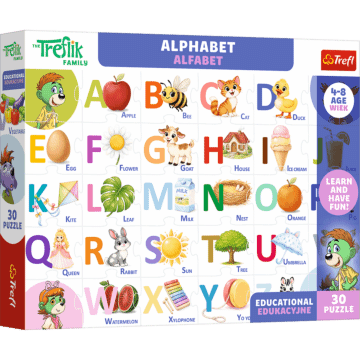 Puzzle Rodzina Treflików, Edukacyjne 30 el. Alfabet / Alphabet - opakowanie 