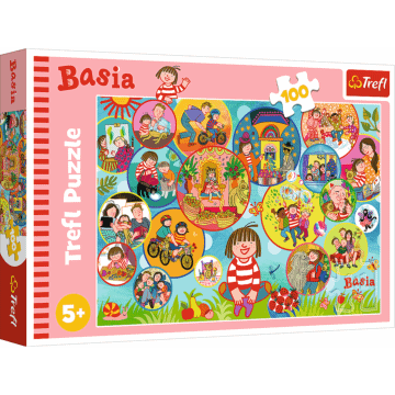 Opakowanie puzzli 100 elementów - Spędź dzień z Basią