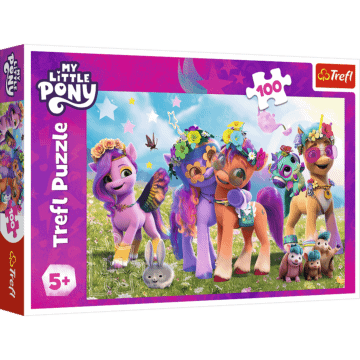 Puzzle Kucyki Pony 100 el. Zabawne Kucyki od Trefl - opakowanie