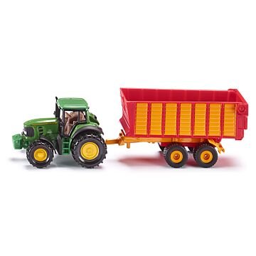 Siku 16 - Traktor John Deere z przyczepą Silage