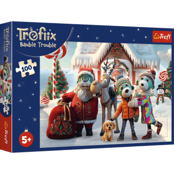 Puzzle Rodzina Treflików 100 el. Mikołaj i renifer na ratunek