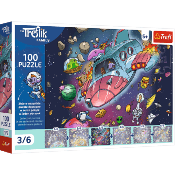 Puzzle UFT Rodzina Treflików 100 el. Gonduś w rakiecie