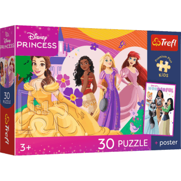 Puzzle Premium Plus Kids UFT, Disney 100 el. Relaks z księżniczkami + kolekcjonerski plakat