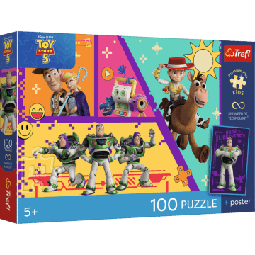 Puzzle Premium Plus Kids UFT, Toy Story 100 el. Zabawki w akcji + kolekcjonerski plakat