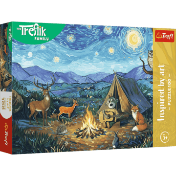 Puzzle 100 el. Inspired By Art Przy ognisku Rodzina Treflików - pudełko