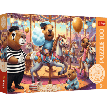 Puzzle 100 el. Kapibary na wakacjach - opakowanie 