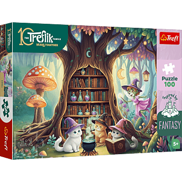 Puzzle Rodzina Treflików, Inspired By Fantasy 100 el. Czarodziejskie Kociaki - opakowanie 