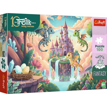 Puzzle Rodzina Treflików, Inspired By Fantasy 100 el. Rycerz Treflik i smoki - opakowanie 