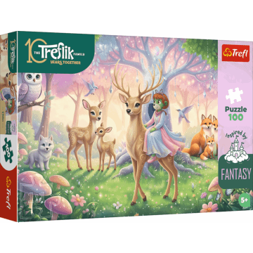 Puzzle Rodzina Treflików, Inspired By Fantasy 100 el. Zwierzęta z magicznego lasu - opakowanie 