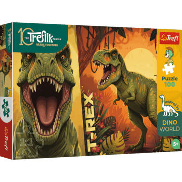 Puzzle Rodzina Treflików, Inspired By Dino World 100 el. T-Rex - opakowanie 