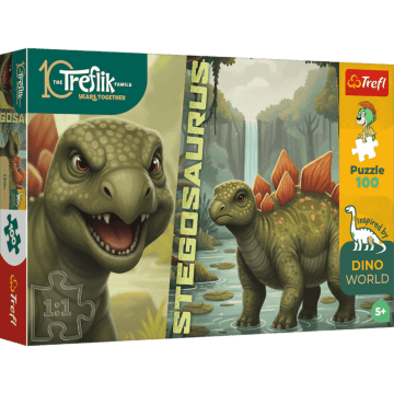 Puzzle Rodzina Treflików, Inspired By Dino World 100 el. Stegosaurus - opakowanie 