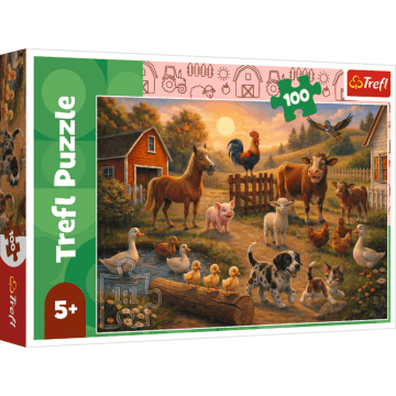 Puzzle 100 el. Przyjaciele ze wsi - opakowanie 