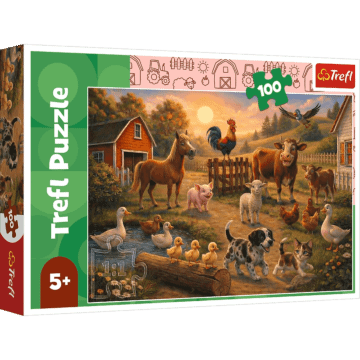 Puzzle 100 el. Przyjaciele ze wsi - opakowanie 