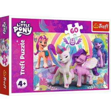 Puzzle Kucyki Pony 60 el. W świecie przyjaźni - przód opakowania