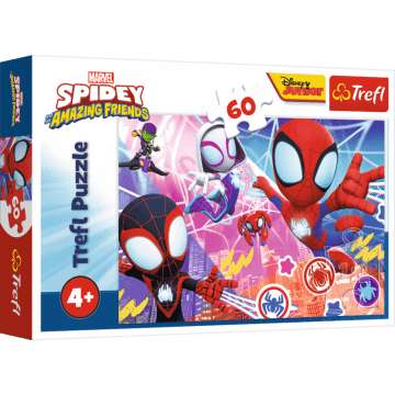 Puzzle 60 el. Bohaterska przygoda, Spidey - opakowanie