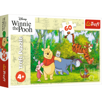 Puzzle 60 el. Smaczny miodek, Kubuś Puchatek - opakowanie
