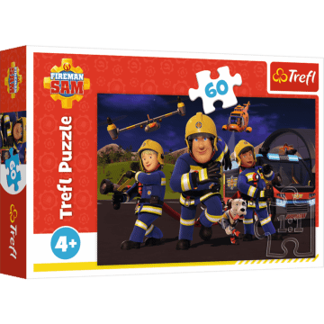 Puzzle 60 el. Bohater w mundurze, Strażak Sam - opakowanie