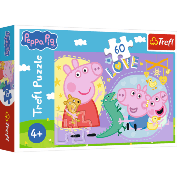 Puzzle 60 el. Szczęśliwa świnka, Świnka Peppa - opakowanie